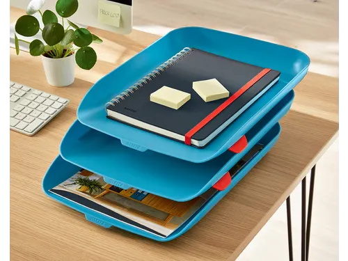 Brievenbak Leitz Cosy A4 3 stuks blauw