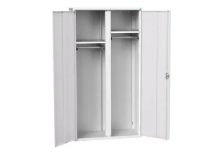 Lockerkast 2000x1050x550mm 2 vakken, dubbele vleugeldeur, RAL7035 - 1