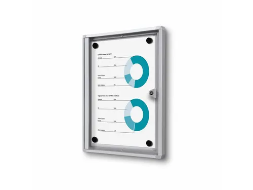 Muurvitrine Indoor Vergrendelbaar Brandwerend 1xA4 Zilver