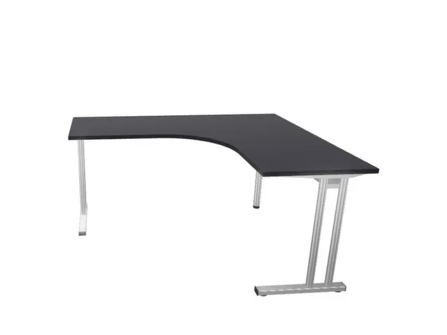 bureau in vrije vorm,HxBxD 740x1600x1400mm,vrije vorm,CC-zwart