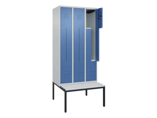 Z-garderobekast,HxBxD 2120x900x815mm,6vak,vak B 300mm,cil.-slot