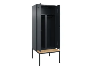 PBM-locker met bank,HxBxD 2120x800x815mm,2vak,vak B 400mm - 1