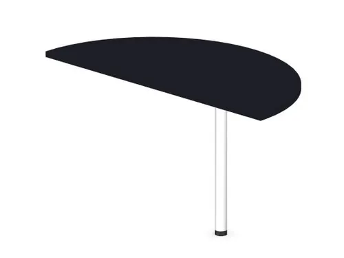 aanbouwtafel,i.h.v.,HxBxD 720-840x1200x600mm,halfrond,CC-zwart