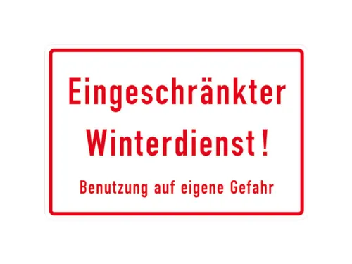 aanwijzingsbord,Beperkte winterdienst,aluminium gemerkt,gemoffeld