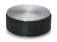 deurstopper,RVS,zilverkleurig/zwart,m. rubberen rand