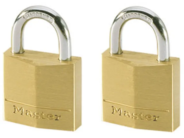 Hangslot MasterLock 130EURT 2 gelijksluitend messing 30mm