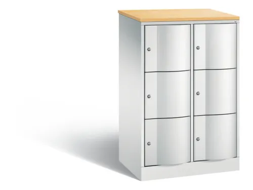 lockerkast cil.slot 1255x770x540mm 2x3 vakken RAL7035 front RAL7035