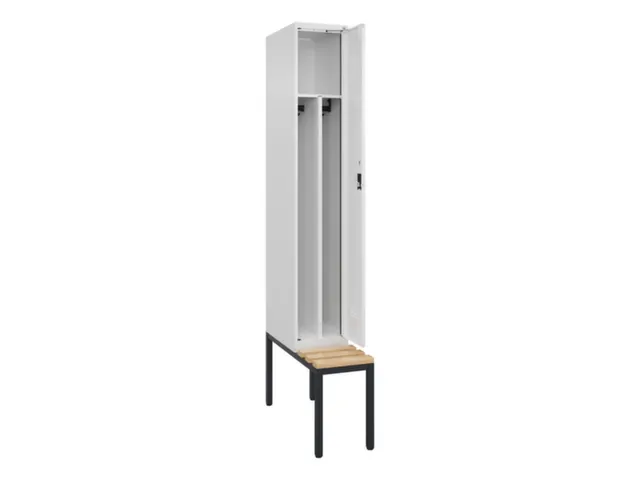 locker met bank,voor scheiding van kleding,HxBxD 2120x300x815mm,1vak