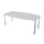 vergadertafel,HxBxD 740x2000x1200mm,vatvormig,MP-lichtgrijs
