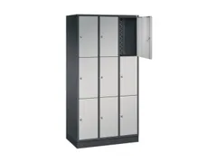 lockerkast,HxBxD 1950x920x500mm,3x3vakken,cil.-slot,sokkel