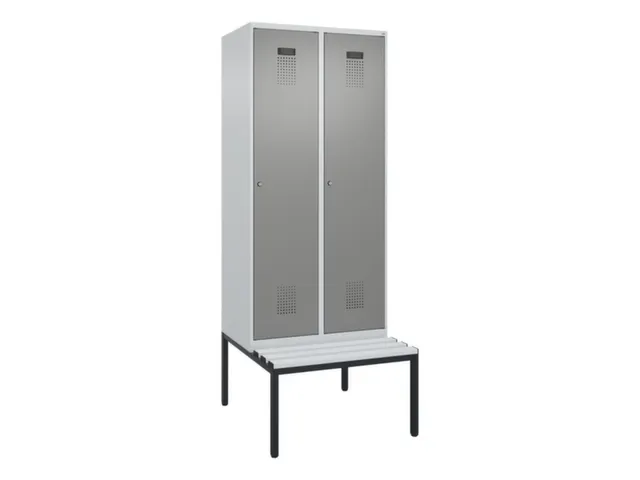 locker met bank,voor scheiding van kleding,HxBxD 2120x800x815mm,2vak