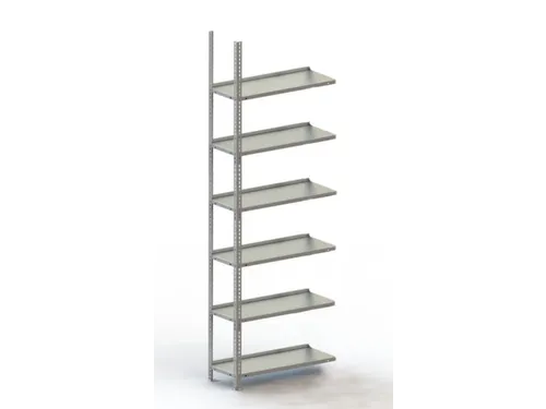 Schroefstelling Aanbouwveld Ral7035 1850x752x304mm 6legborden 95kg