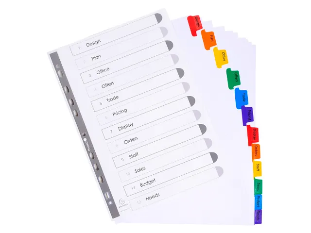 Intercal. Perso.Krea tabs carte bl A4 12P