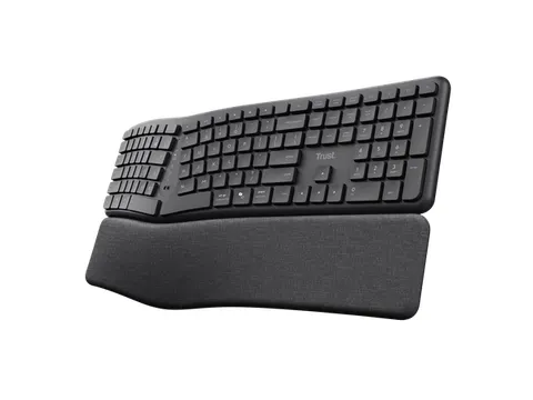 Trust Keyra Draadloos Ergonomisch Toetsenbord Zwart QWERTY US