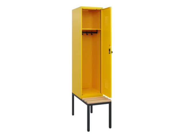 locker met bank,HxBxD 1950x400x815mm,1vak,vak B 400mm,draaigrendel