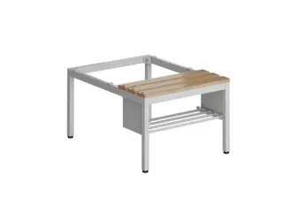 Zitbank v. garderobekast/lockersysteem 420x500x800mm hardhout rooster - 1