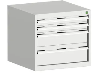 ladekast HxBxD 600x650x650mm 4laden romp RAL7035 front RAL7035 - 1