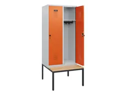 locker met bank,HxBxD 1950x800x815mm,2vak,vak B 400mm,draaigrendel