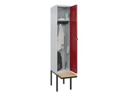 locker met bank,HxBxD 2120x400x815mm,1vak,vak B 400mm,draaigrendel