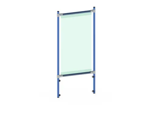 anti-speekselscherm,pvc-folie,glashelder,frame staal RAL5007