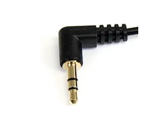 90cm 3,5mm Slim Haakse Stereo Audiokabel M/M zwart - 2