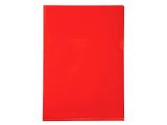 100 L-Mappen A4 Gladde Pvc Rood Sterke Kwaliteit 0.13mm