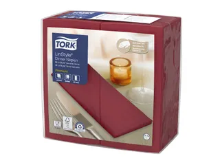 Tork 478148 Premium Linstyle Dinnerservet Bordeaux 1/8-vouw 700 Stuks - 2