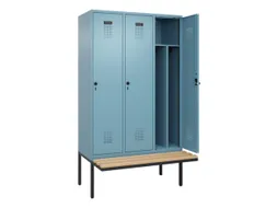 locker met bank,voor scheiding van kleding,HxBxD 2120x1200x815mm,3vak