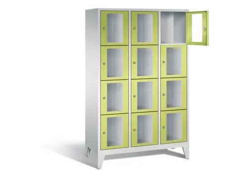 Lockerkast 1850x1200x500mm 3x4 vakken Cilinderslot Poten, RDS1108060