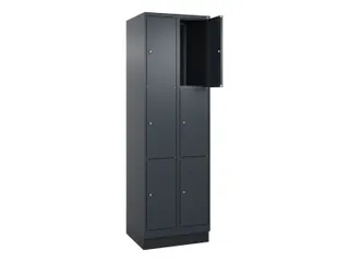 lockerkast,HxBxD 1950x600x500mm,2x3vakken,vak B 300mm,cil.-slot,sokkel - 1