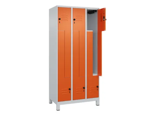Z-garderobekast,HxBxD 1950x900x500mm,vak B 150/300mm,draaigrendel