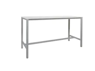 Domino Basic Statafel 160x80x110cm Wit blad, Onderstel Aluminium - 1