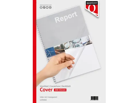 Voorblad Quantore A3 PVC 300 micron transparant Voordeelbundel
