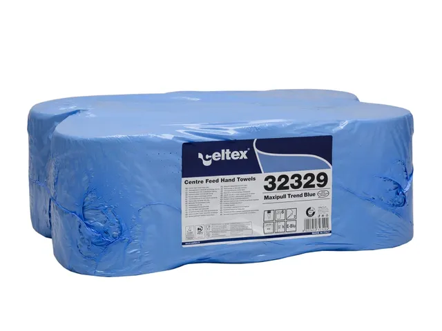 Poetspapier Celtex Centerfeed Midi 2-laags blauw 108 meter krimp a 6 r