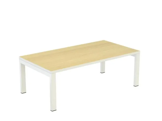 bijzettafel HxBxD 400x1140x600mm rechthoekig beuken 4voeten wit