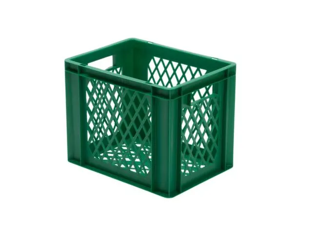Euronorm-Stapelbak 29l 320x 400x 300mm Wanden/Bodem Opengewerkt Groen