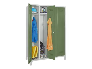 garderobekast,HxBxD 1850x1170x500mm,4vak,RAL7035,front RAL6011 - 2