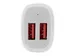 Dubbele USB autolader dual USB 24W/4.8A 2 poorts wit