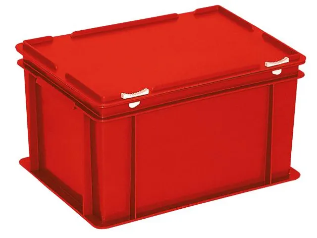 Euronorm Stapelkrat Hxlxb 230X400X300Mm 21L Met Deksel Rood