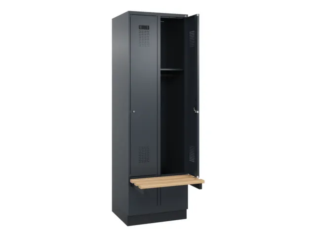 locker met bank,HxBxD 1950x600x815mm,2vak,vak B 300mm,cilinderslot
