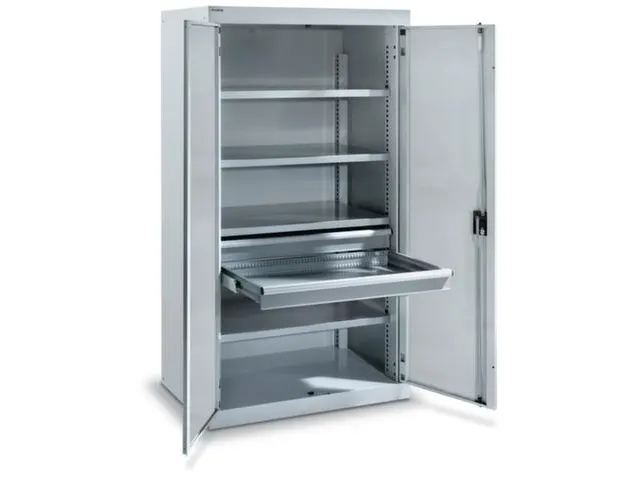 systeemkast,HxBxD 1950x1100x641mm,3xStalen bodem,2lade(n),lak RAL5012