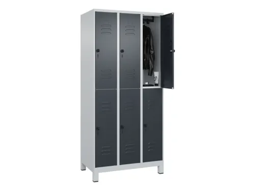 dubbeldekse locker,HxBxD 1950x900x500mm,3x2vak.,vak B 300mm