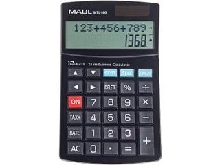 bureaurekenmachine MTL 600, 2-regelig, zwart - 1