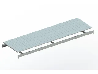 legbord van plaatstaal,v. breedvakstelling,BxD 2600x800mm,vakl. 490kg - 1
