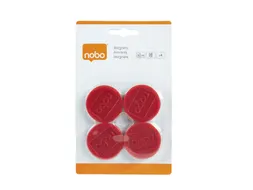 Magneet Nobo 38mm rood 4 stuks