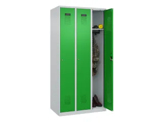 locker,HxBxD 1850x900x500mm,3vak,vak B 300mm,cil.-slot,staand op vloer - 1