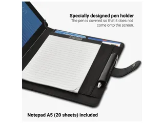 DESQ Schrijfmap voor tablet 7-10,4 inch met sluitclip Zwart - 4