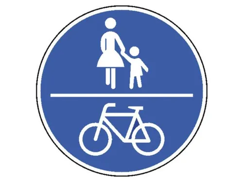 verkeersbord,gemeenschappelijk voet-/fietspad,conform StVO,aluminium
