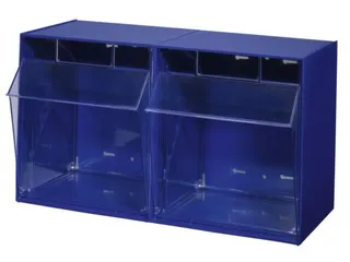 Assortimentsbak Hxbxd 355x600x311mm 2bakken Polystyreen Blauw - 2