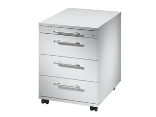 Mobiel Ladenblok Wit 590x430x580mm 3laden 1pennenlade Beugelgreep - 1